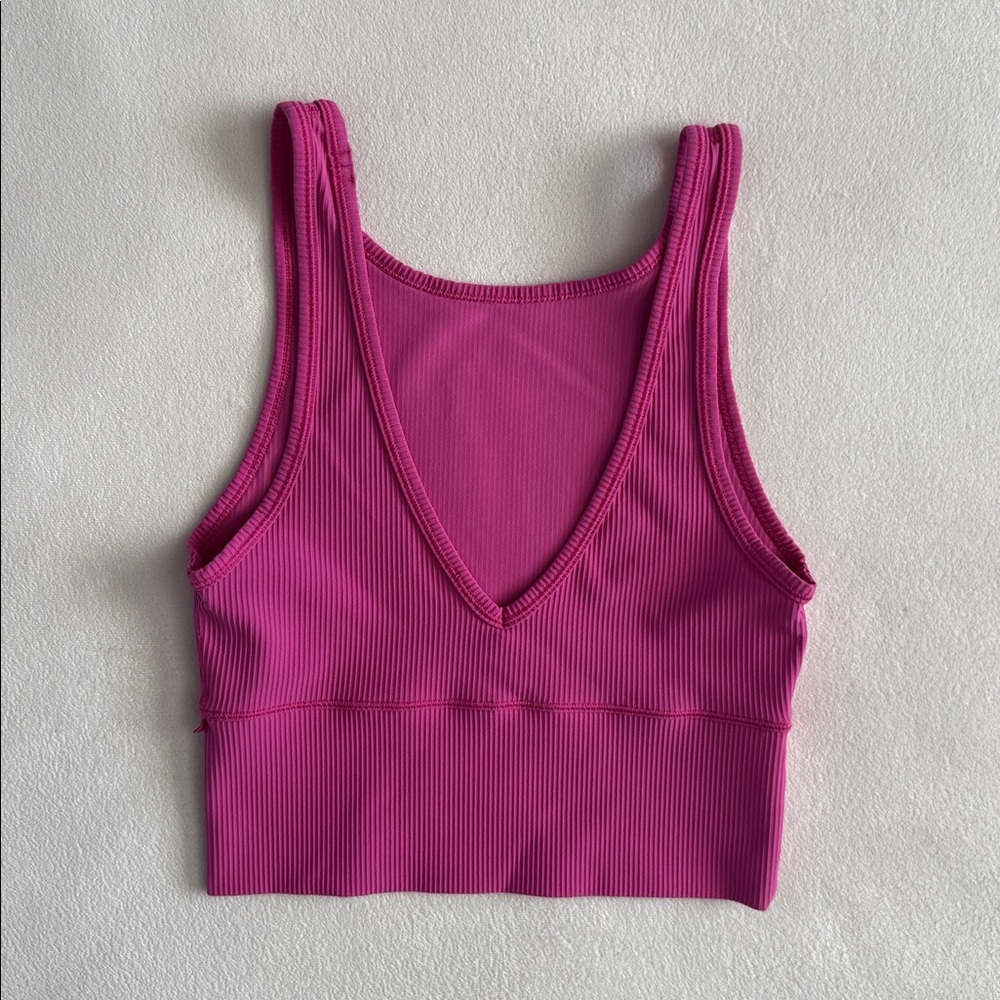 lululemon athletica Hot Pink Cropped Sports Bra Top size 4 - Picture 2 of 9